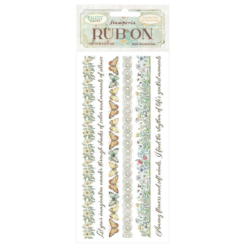 Stamperia Daisy Art Rub-On 10,16x21,6cm Stripes