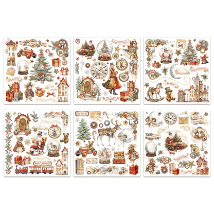 Stamperia Gear up for Christmas Rub-On 6,1x6,1 Inch Assortment (6pcs)