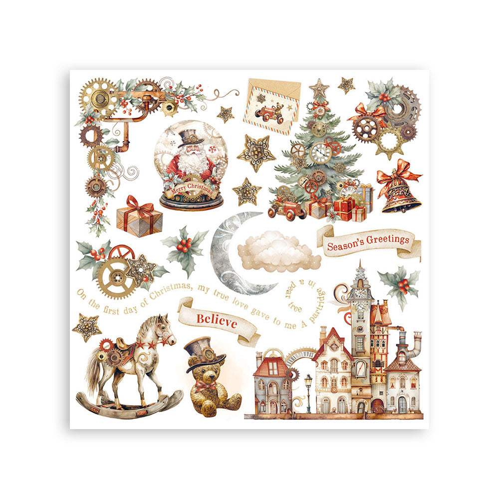 Stamperia Gear up for Christmas Rub-On 6,1x6,1 Inch Assortment (6pcs)