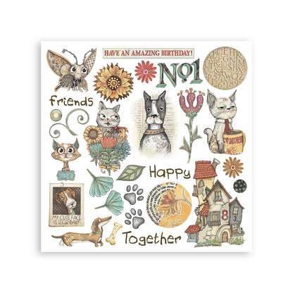 Stamperia Furry Friends Rub-On 6,1x6,1 Inch Assortment (6pcs)
