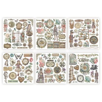 Stamperia Gardens of Time Rub-On 15,5x15,5cm Assortment (6pcs) (DFLRBX11)