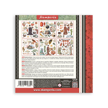 Stamperia Oriental Garden Rub-On 15,5x15,5cm Assortment (6pcs)