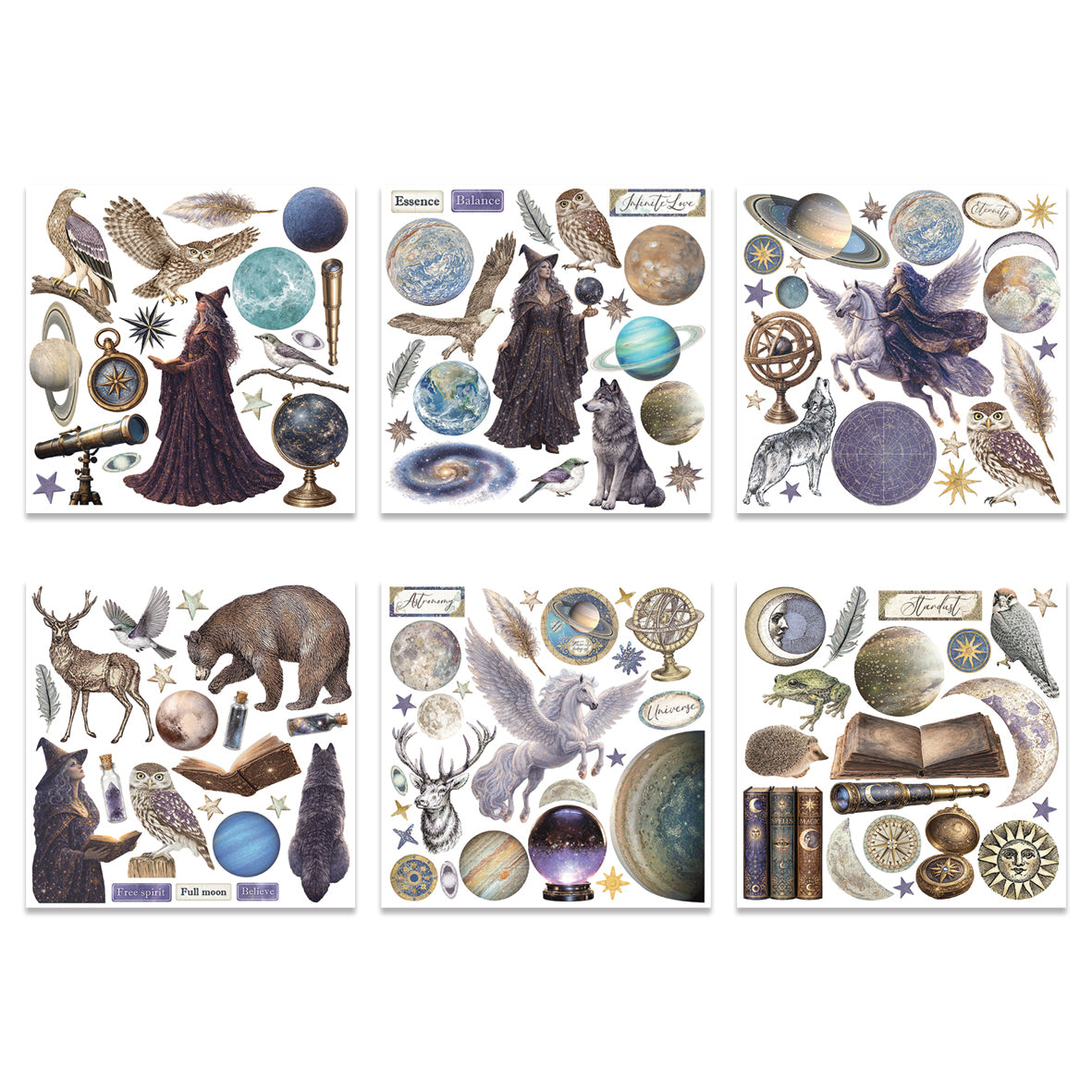 Stamperia Cosmos Rub-On 15,5x15x5cm Assortment (6pcs) by Cristina Radovan