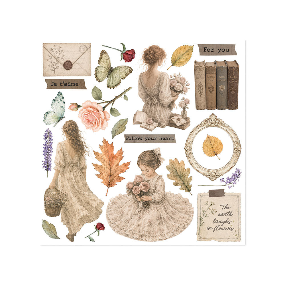 Stamperia Flowers and Poems Rub-On 15,5x15x5cm Assortment (6pcs)