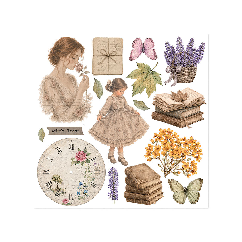 Stamperia Flowers and Poems Rub-On 15,5x15x5cm Assortment (6pcs)