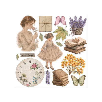 Stamperia Flowers and Poems Rub-On 15,5x15x5cm Assortment (6pcs)