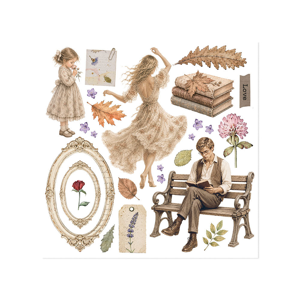 Stamperia Flowers and Poems Rub-On 15,5x15x5cm Assortment (6pcs)