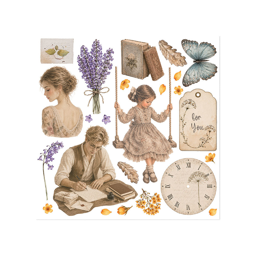 Stamperia Flowers and Poems Rub-On 15,5x15x5cm Assortment (6pcs)