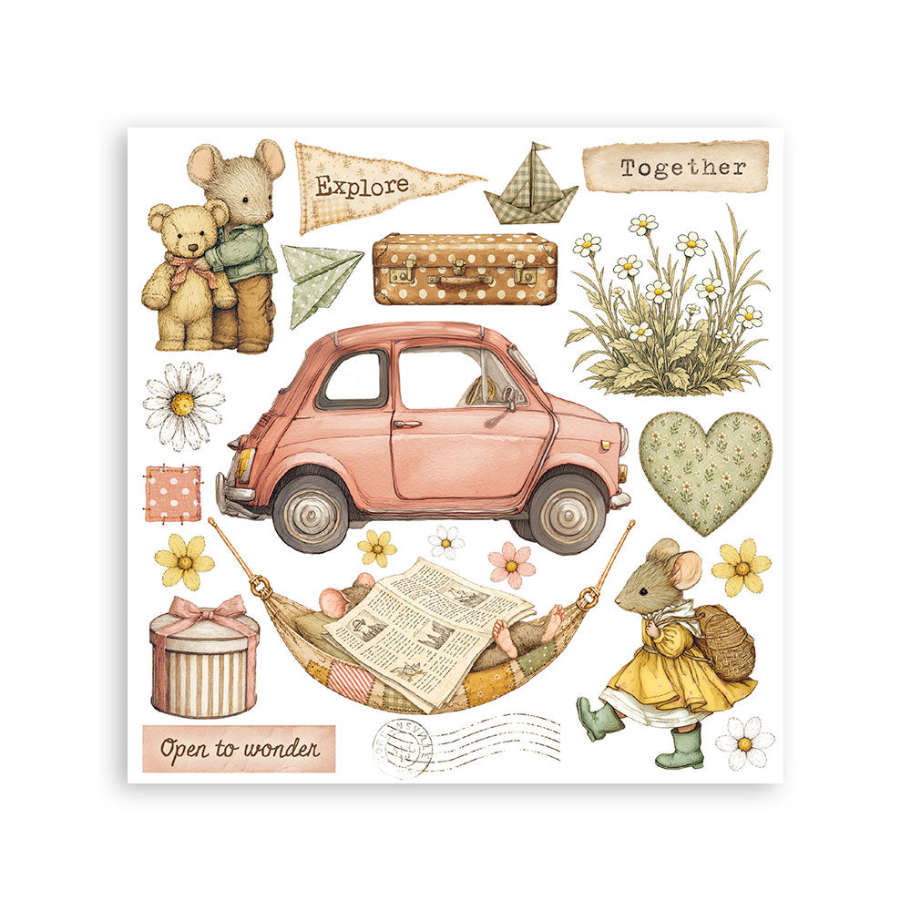 Stamperia CozyFamily Rub-On 15,5x15x5cm Assortment (6pcs)