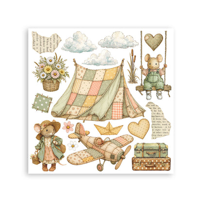 Stamperia CozyFamily Rub-On 15,5x15x5cm Assortment (6pcs)