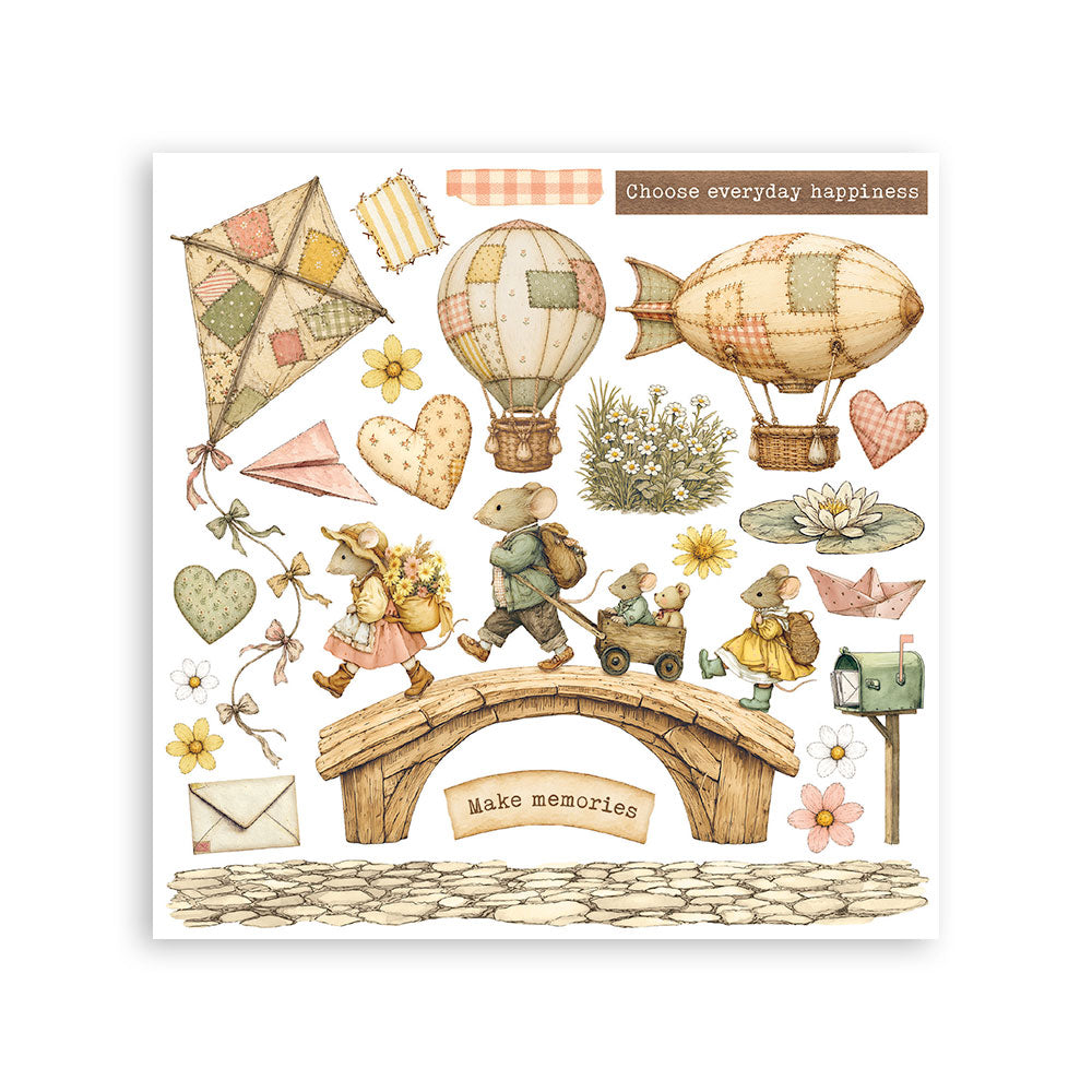 Stamperia CozyFamily Rub-On 15,5x15x5cm Assortment (6pcs)