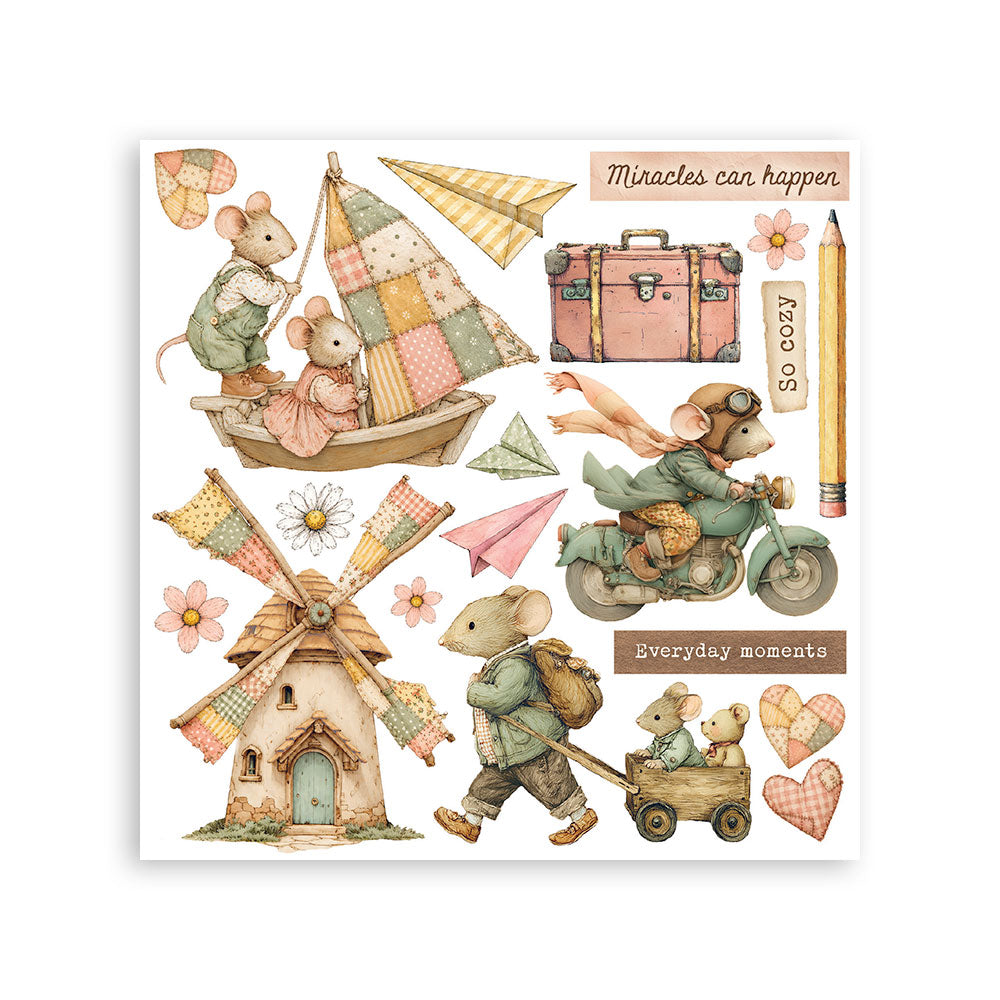 Stamperia CozyFamily Rub-On 15,5x15x5cm Assortment (6pcs)