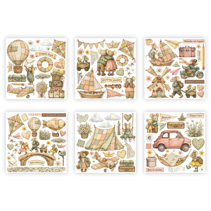 Stamperia CozyFamily Rub-On 15,5x15x5cm Assortment (6pcs)