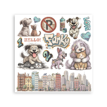 Stamperia Furry Friends 2 Rub-On 15,5x15x5cm Assortment (6pcs) by Antonis Tzanidakis Preorder*