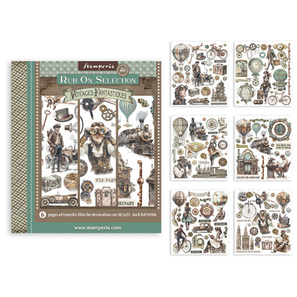 Stamperia Voyages Fantastiques Rub-On 20,5x23cm Assortment (6pcs)