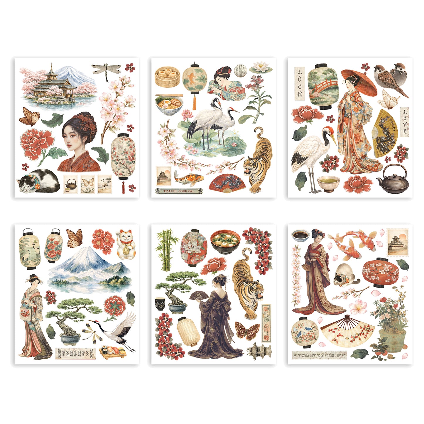 Stamperia Oriental Garden Rub-On 20,5x23cm Assortment (6pcs)