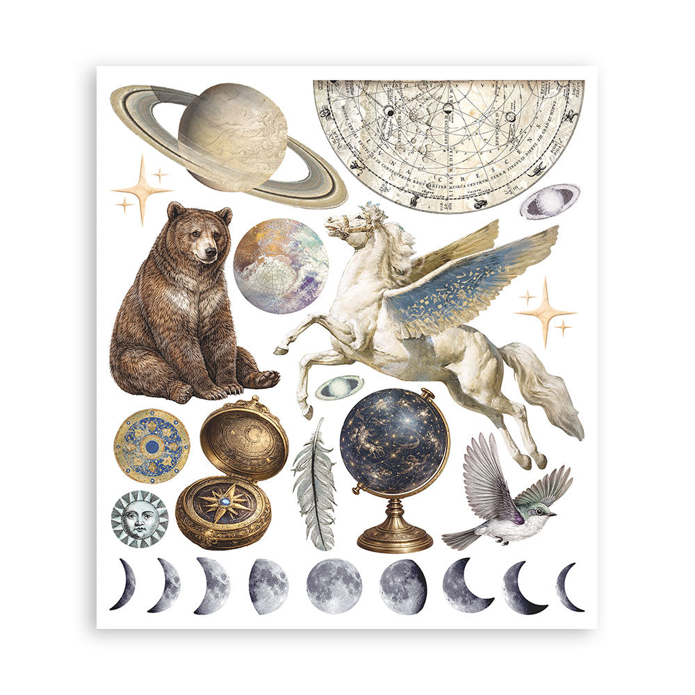 Stamperia Cosmos Rub-On 20,5x23cm Assortment (6pcs) by Cristina Radovan