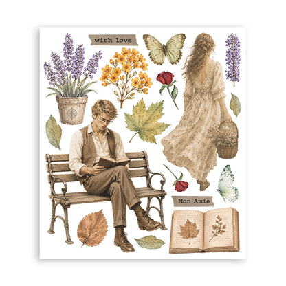 Stamperia Flowers and Poems Rub-On 20,5x23cm Assortment (6pcs)