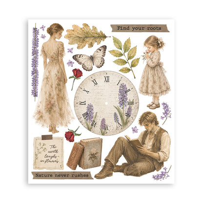 Stamperia Flowers and Poems Rub-On 20,5x23cm Assortment (6pcs)
