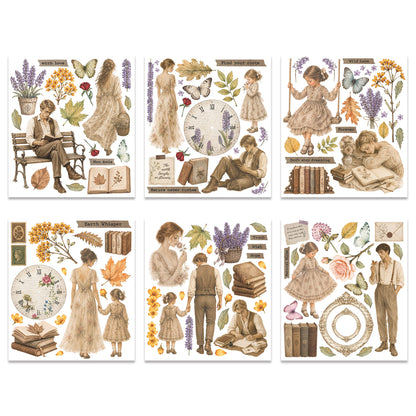 Stamperia Flowers and Poems Rub-On 20,5x23cm Assortment (6pcs)