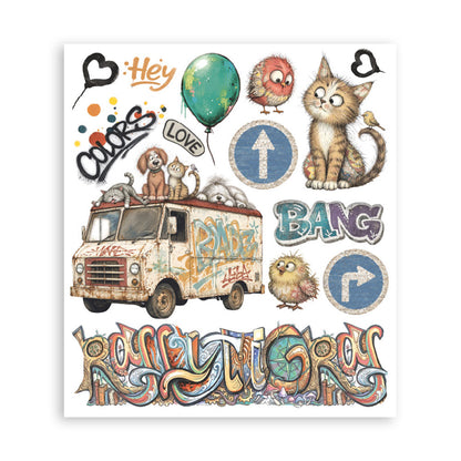 Stamperia Furry Friends 2 Rub-On 20,5x23cm Assortment (6pcs) by Antonis Tzanidakis Preorder*