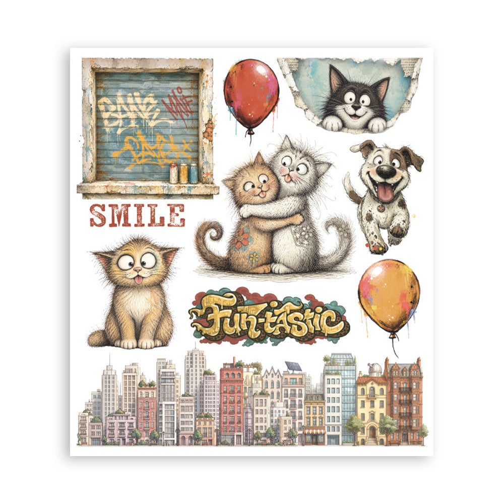 Stamperia Furry Friends 2 Rub-On 20,5x23cm Assortment (6pcs) by Antonis Tzanidakis Preorder*