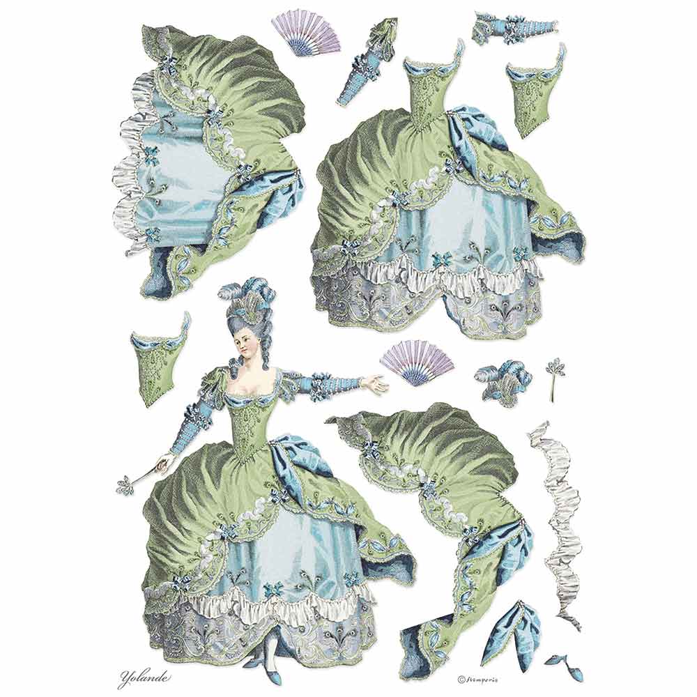 Stamperia A3 Rice Paper Lady Green