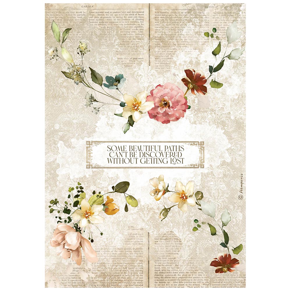 Stamperia A4 Rice Paper Garden Of Promises Garlands