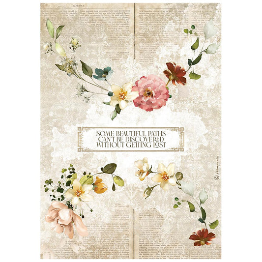 Stamperia A4 Rice Paper Garden Of Promises Garlands
