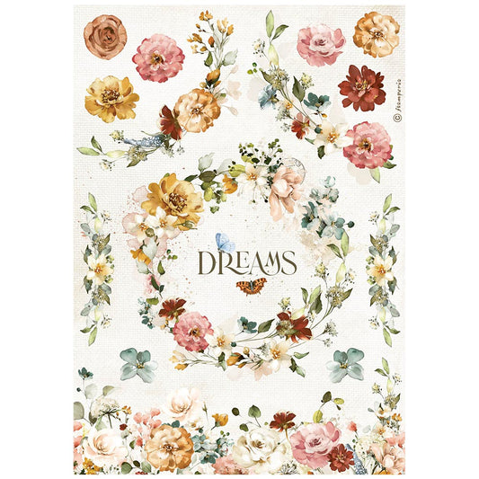 Stamperia A4 Rice Paper Garden Of Promises Dreams