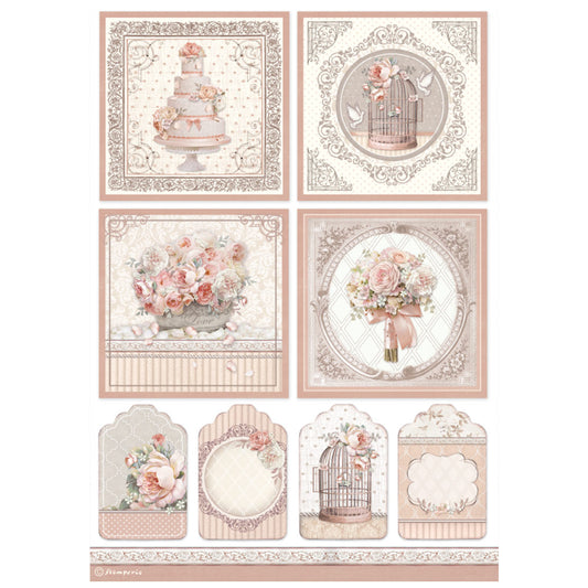 Stamperia A4 Rice Paper You And Me Cards