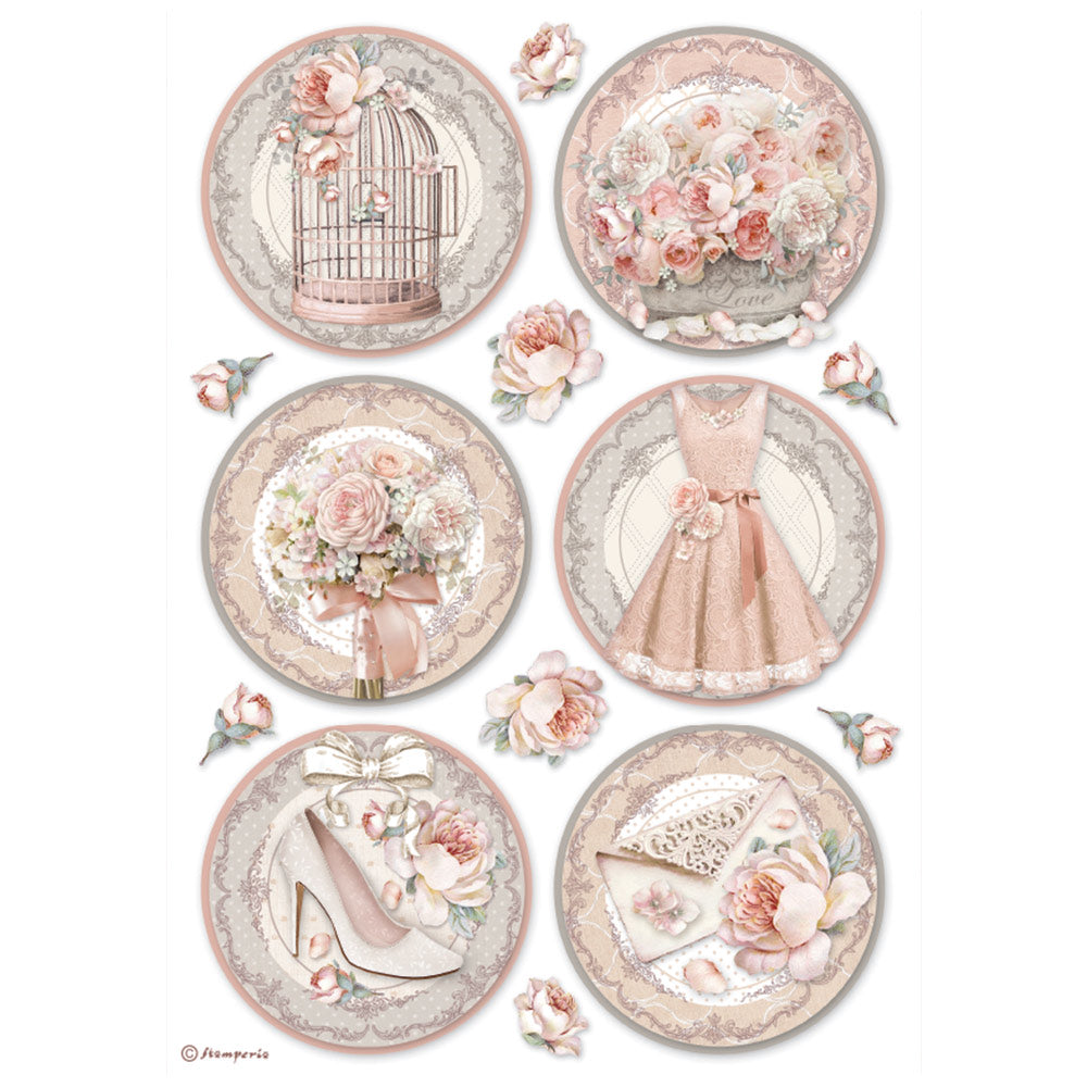 Stamperia A4 Rice Paper You And Me Rounds