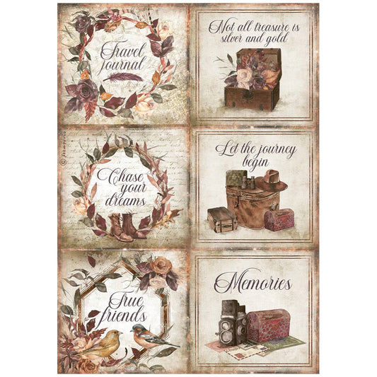 Stamperia A4 Rice Paper Our Way Cards