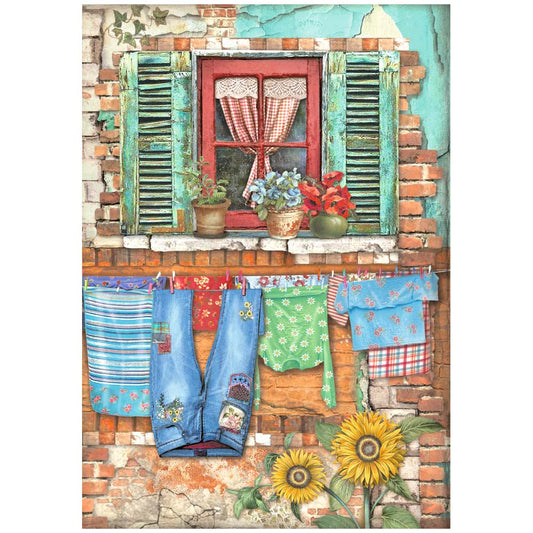 Stamperia A4 Rice Paper Sunflower Art Window
