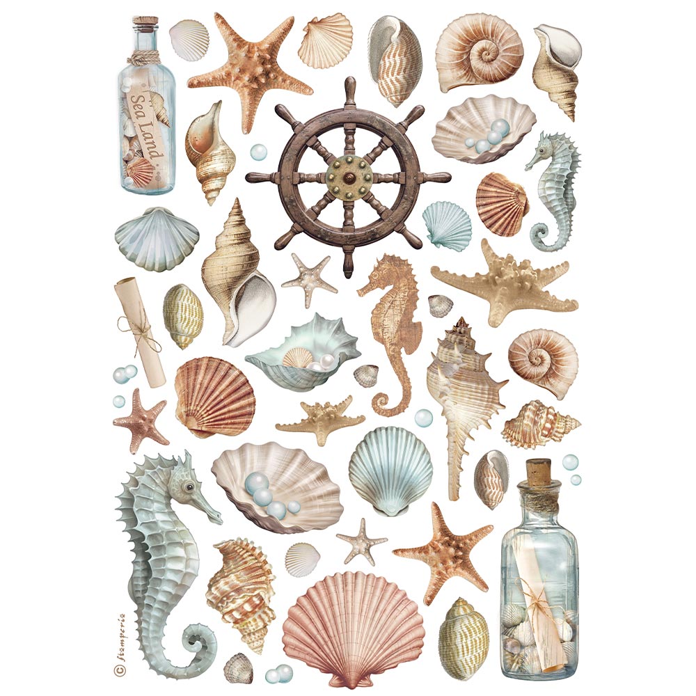 Stamperia Shells A4 Rice Paper (1pc) – AALL & Create