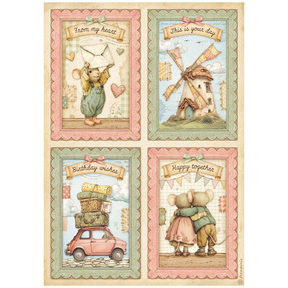 Stamperia CozyFamily A4 Rice Paper Selection (6pcs)