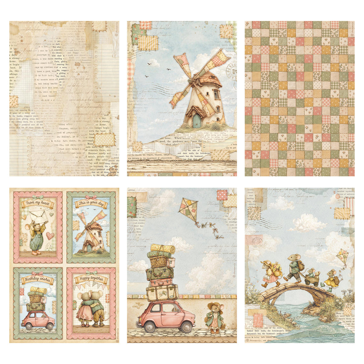 Stamperia CozyFamily A4 Rice Paper Selection (6pcs)