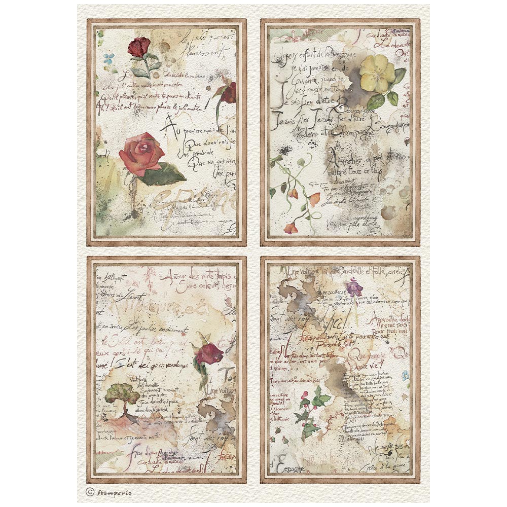 Stamperia Flowers and Poems A4 Rice Paper Selection (6pcs)