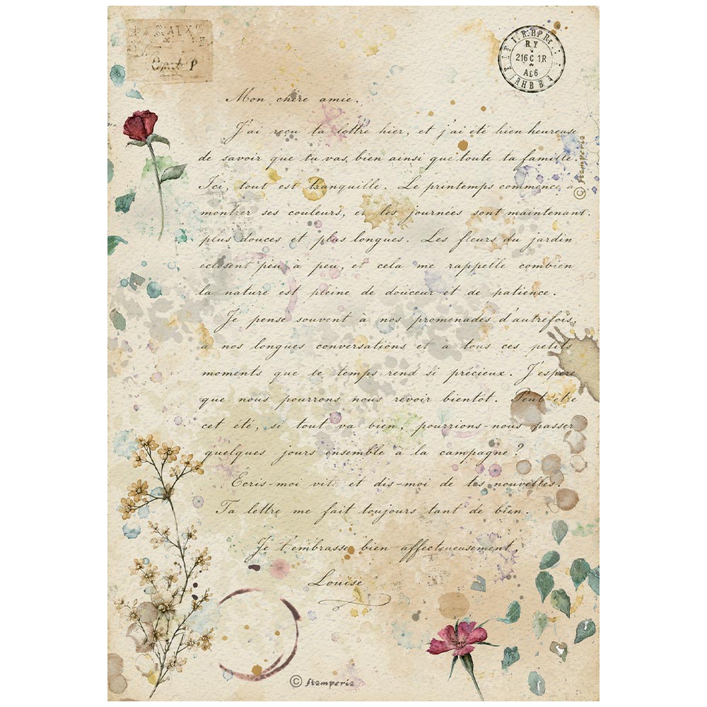 Stamperia Flowers and Poems A4 Rice Paper Selection (6pcs)