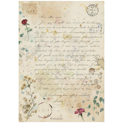 Stamperia Flowers and Poems A4 Rice Paper Selection (6pcs)