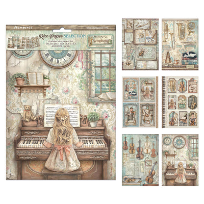 Stamperia Symphony A4 Rice Paper Selection (6pcs) by Sara Alcobendas