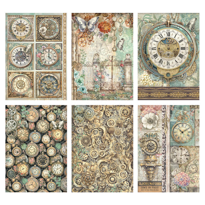 Stamperia Gardens of Time A4 Rice Paper Selection (6pcs) (DFSA4XTM)