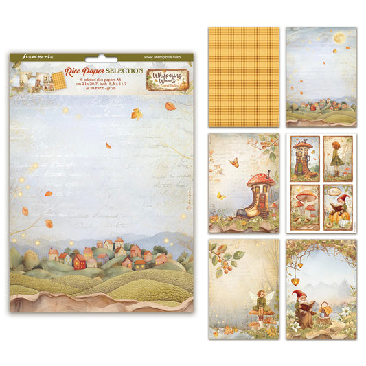 Stamperia Whispering Woods A4 Rice Paper Selection (6pcs)
