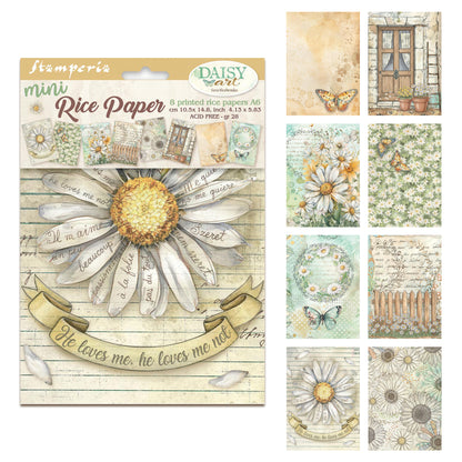 Stamperia Daisy Art A6 Mini Rice Paper (8pcs)