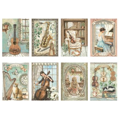 Stamperia Symphony A6 Mini Rice Paper (8pcs) by Sara Alcobendas