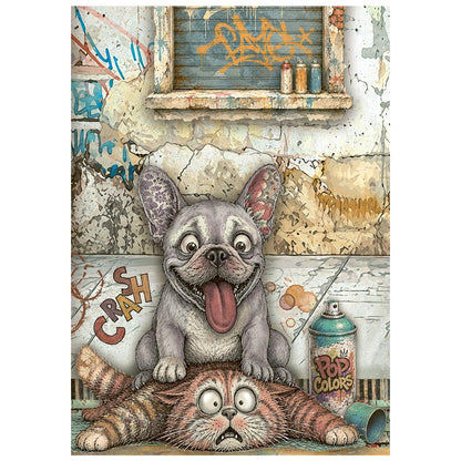 Stamperia Furry Friends 2 A6 Mini Rice Paper Selection (8pcs) by Antonis Tzanidakis