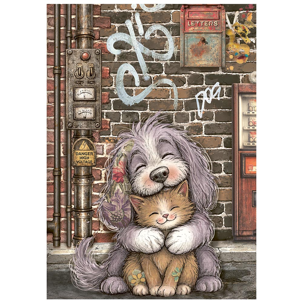 Stamperia Furry Friends 2 A6 Mini Rice Paper Selection (8pcs) by Antonis Tzanidakis