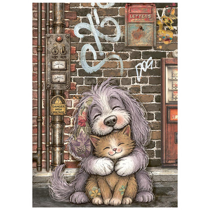 Stamperia Furry Friends 2 A6 Mini Rice Paper Selection (8pcs) by Antonis Tzanidakis
