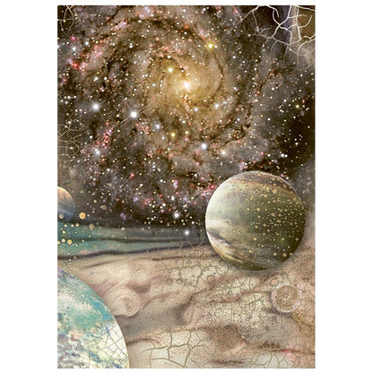 Stamperia Cosmos A6 Rice Paper Backgrounds Selection (8pcs) by Cristina Radovan