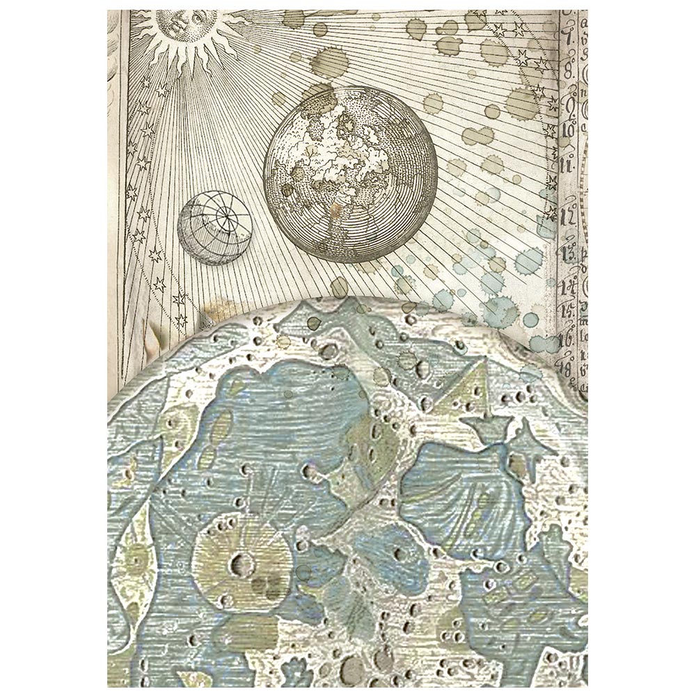 Stamperia Cosmos A6 Rice Paper Backgrounds Selection (8pcs) by Cristina Radovan